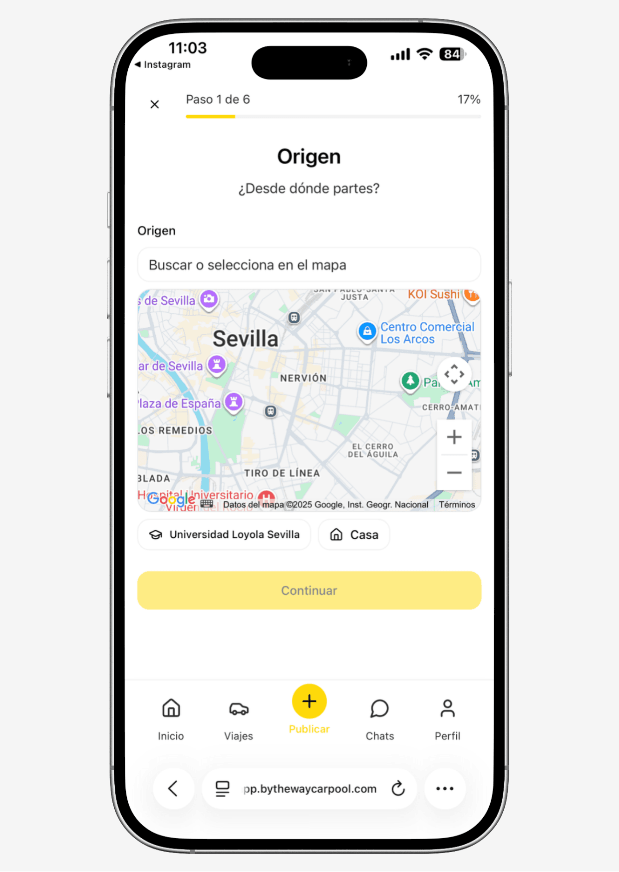 Publica viajes como conductor